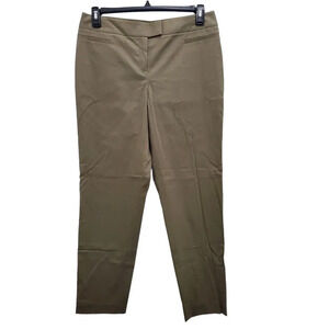 Lafayette 148 New York Women's Taupe Flat‎ Front Tapered Leg Dress Pants Size 10